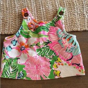 Floral Crop Top with Button Straps